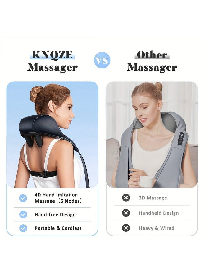 FDTY Shiatsu Neck Massager with Heat, 3D Deep Tissue Kneading Massager for Neck Back Shoulder Foot Leg, Muscle Relax for Home Car, Comfort Gift for Women Men(Black) - Image 5